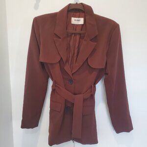4th + Reckless Dark Brown Belted Safari Style Blazer size S/M